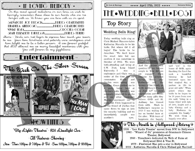 Wedding Newspaper Program Template