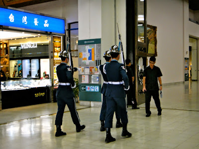 Guards walking in Chiang Kai Shek Memorial Hall Taipei