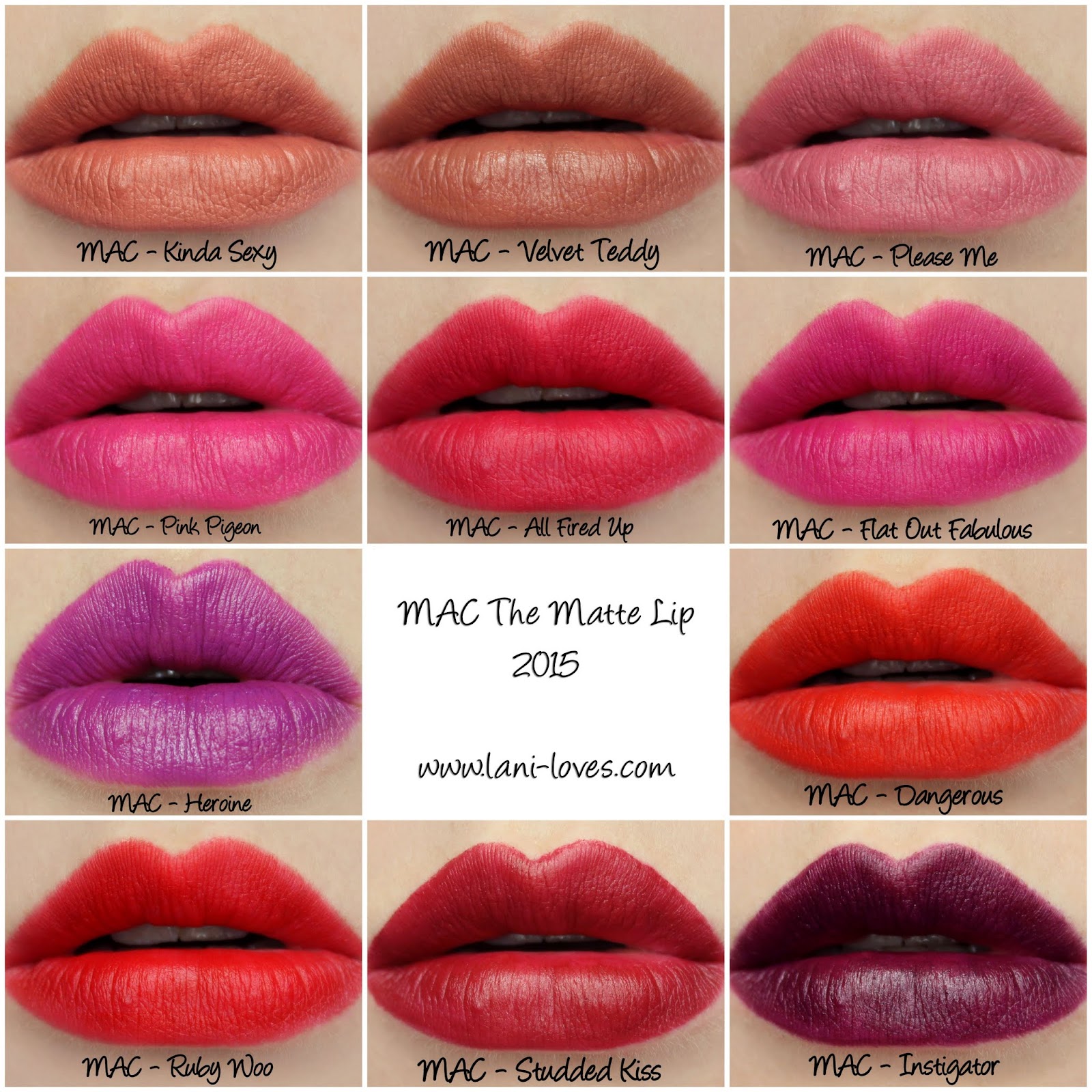 mac lipstick color chart
