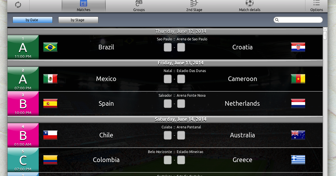View FIFA World Cup 2014 Match Schedule, Scores, Stats And More With