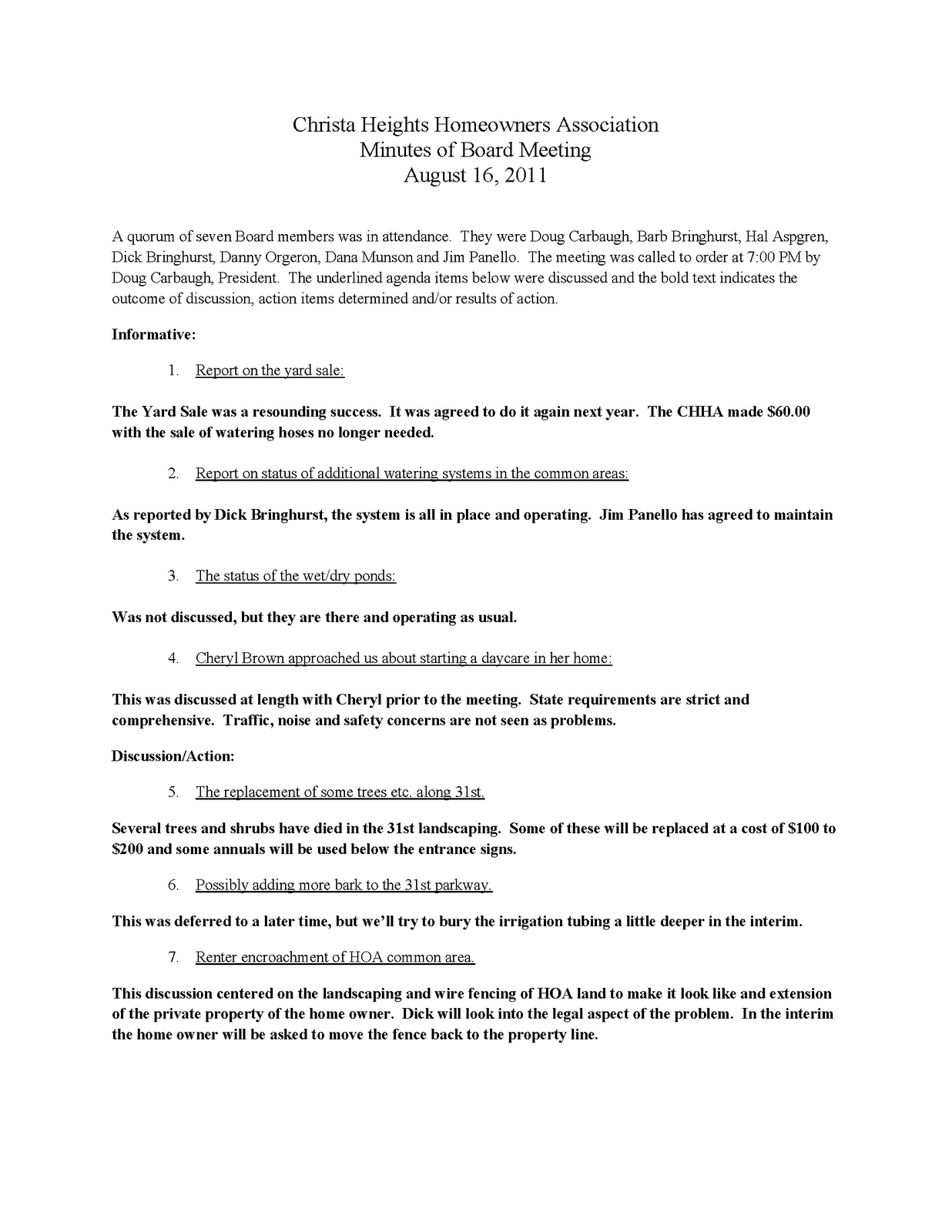 christa heights homeowners association board of directors meeting board of directors meeting minutes