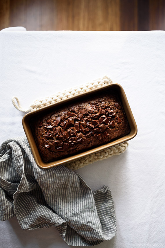Dark Chocolate Olive Oil Zucchini Bread recipe by Fork Knife Swoon