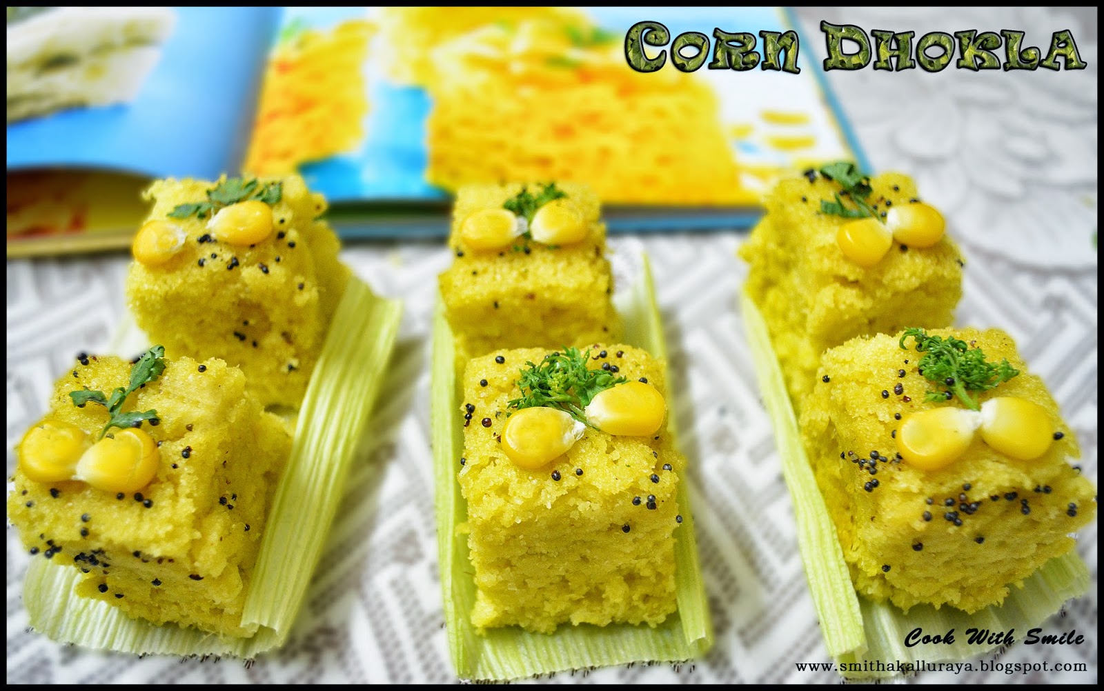RAVA CORN DHOKLA / INSTANT CORN DHOKLA / STEAMED SAVORY CORN CAKES