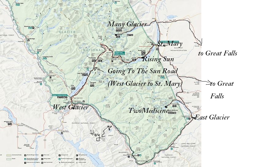 Map Yellowstone To Glacier National Park The Joys Of Simple Life: From Yellowstone To Glacier National Park