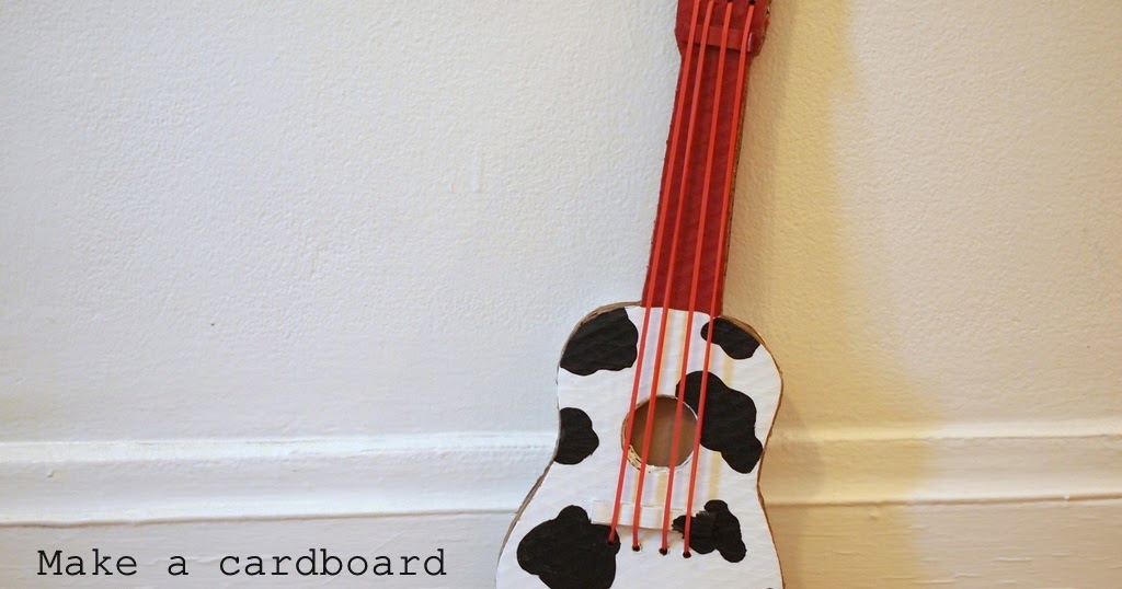 Make a cardboard guitar Pink Stripey Socks
