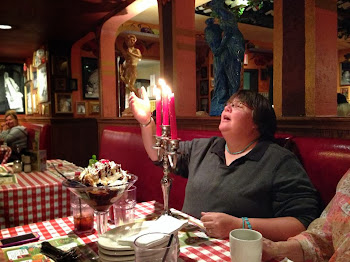 I was blowing out the Birthday Candelabra at Buco di Beppo