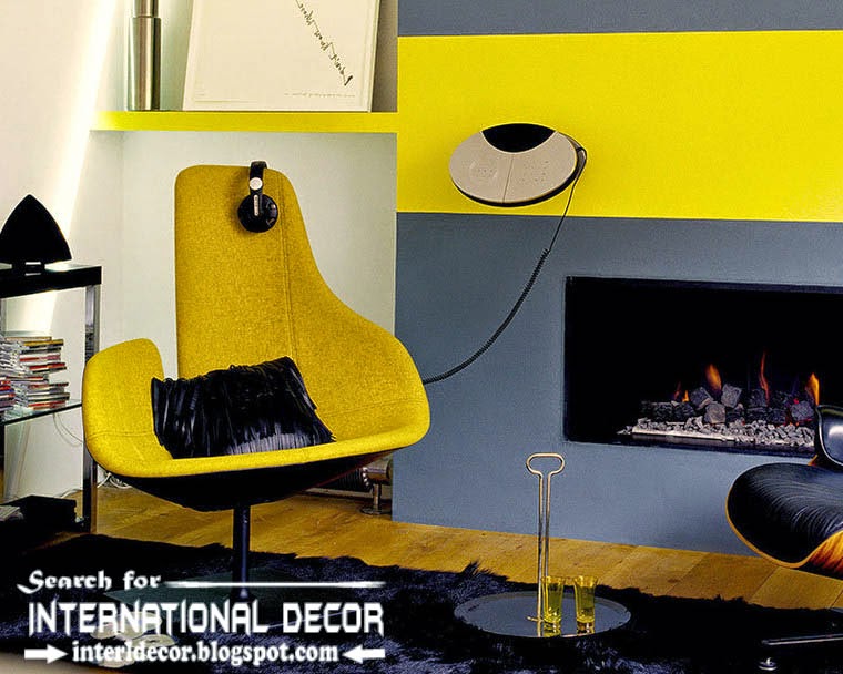 best color combinations and color schemes in the interior 2015, grey and yellow colors
