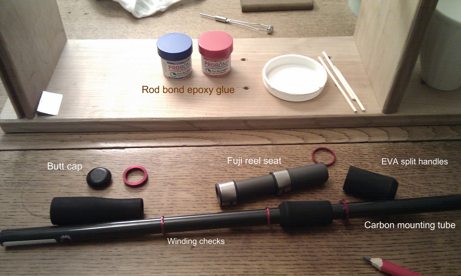 Sea kayak fishing: 2. Rod Building - Glueing the handle together