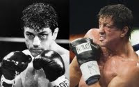 Grudge Match - the younger selves of Robert de Niro and Sylvester Stallone.