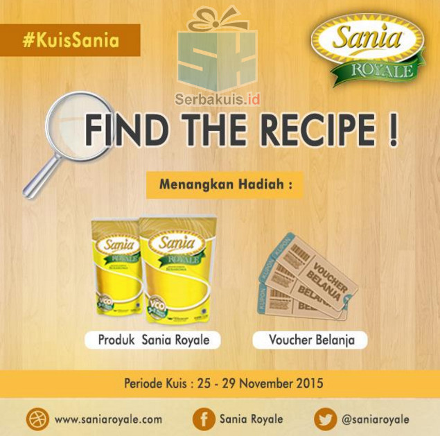 Kuis Find The Recipe Sania Berhadiah Produk & Voucher Kuis Find The Recipe Sania Berhadiah Produk & Voucher