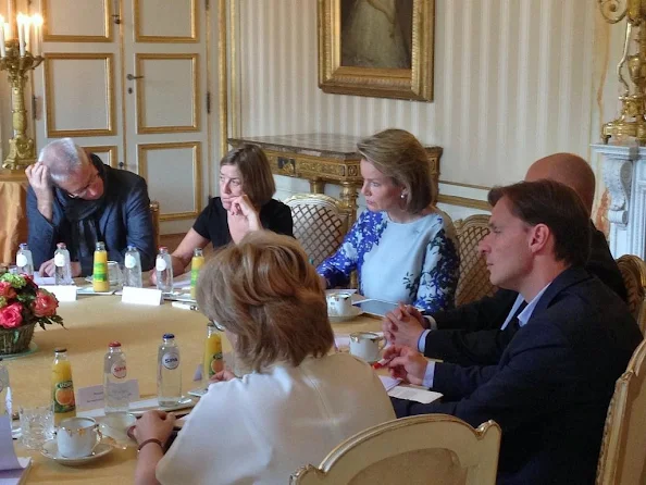 Queen Mathilde of Belgium attends a congress on various forms of bullying at the Royal Palace in Brussels