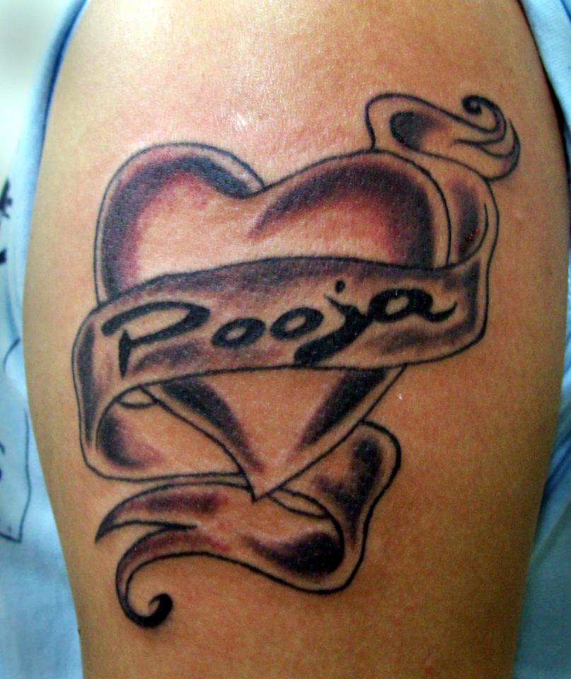 Tattoos Designs Pictures And Ideas Heart And Name Banner