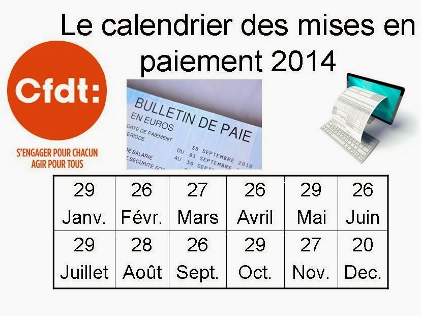 Calendrier des payes
