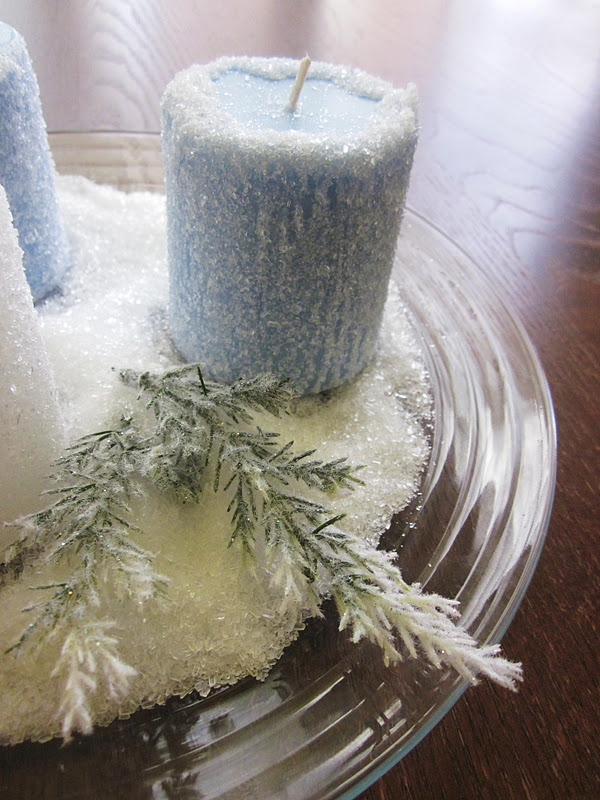 Homespun With Love Frosty Pillar Candles