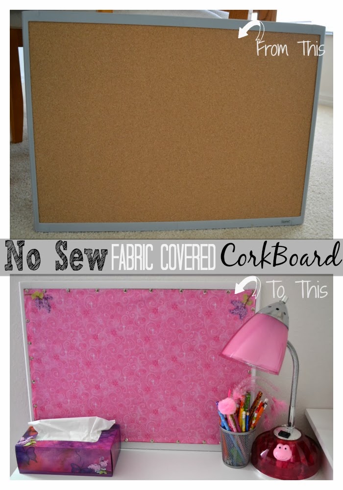 It's A Mom's World No Sew Fabric Covered Cork Board