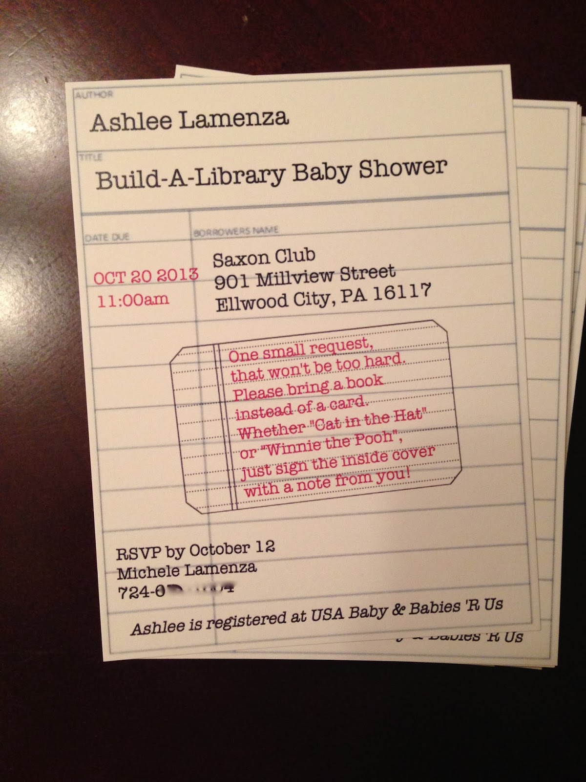 Renae Stamps Library Baby Shower