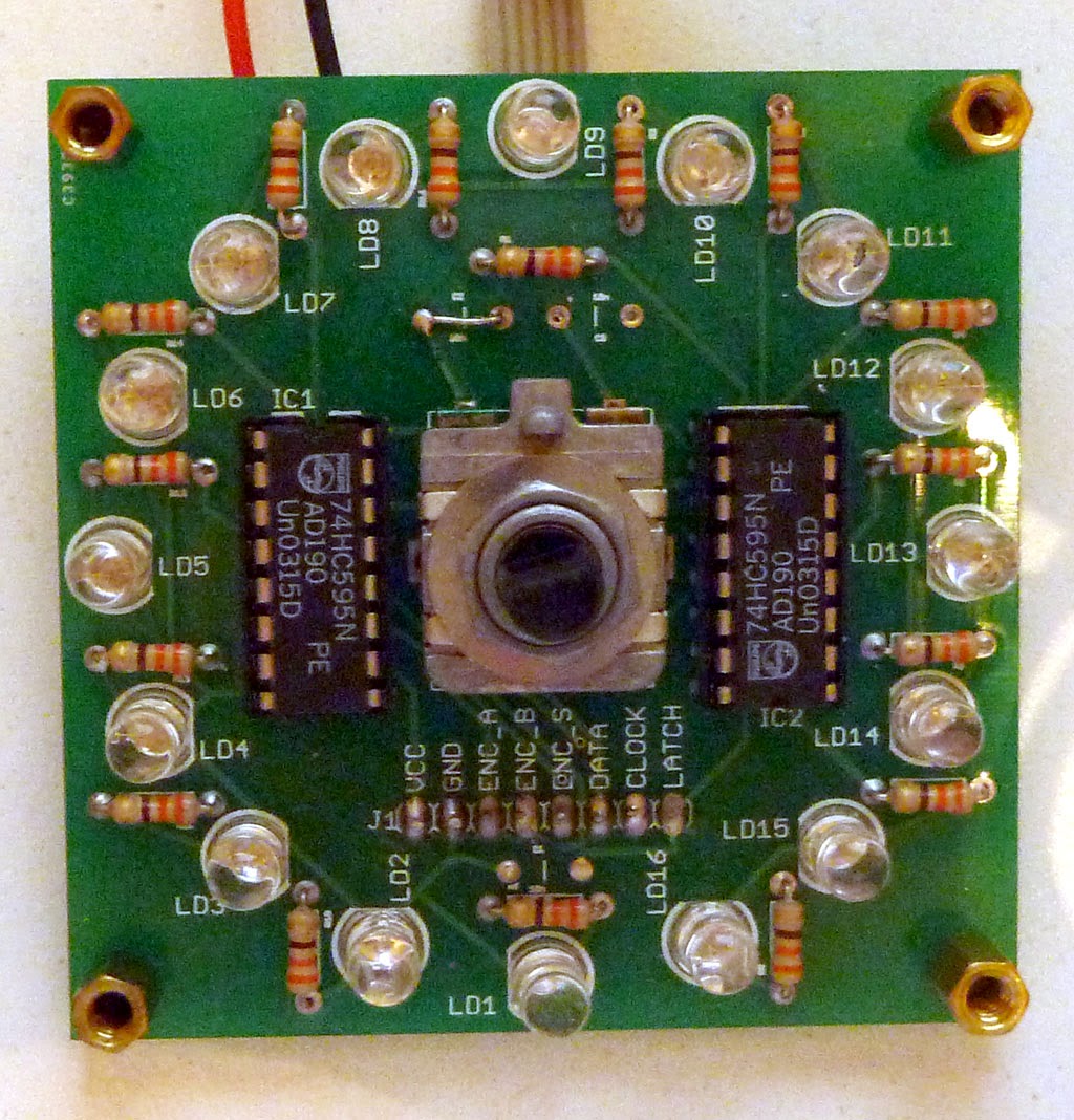 Electrono Rotary encoder visualization using 595 shift registers