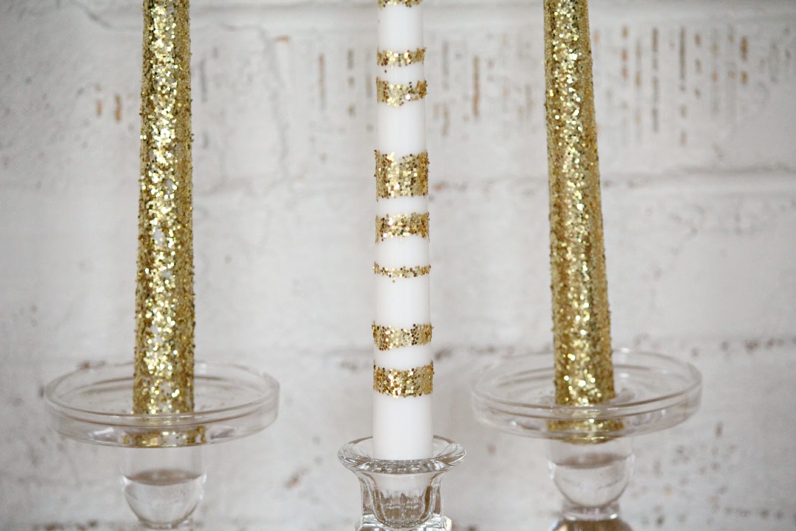 Ten June {DIY} Striped Glitter Christmas Candle Tutorial