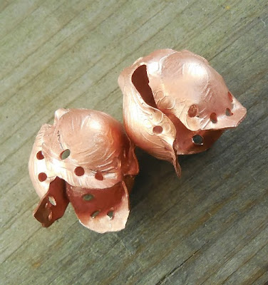 Completed copper 3d tulip shapes Keirsten Giles