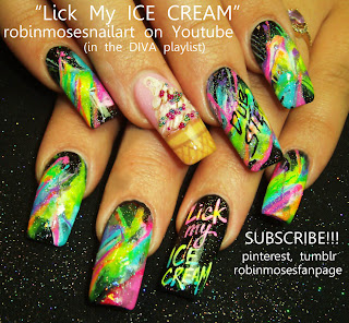 lick my ice cream nails, borgore nails, dubstep nails, music nails, dub nails, long nails, Qr code, short nails, easy nails, club nails, party nails, nail porn, hot nails, ICE CREAM NAILS, sexy nails, robin moses nail art, nail art wizard, NAW,