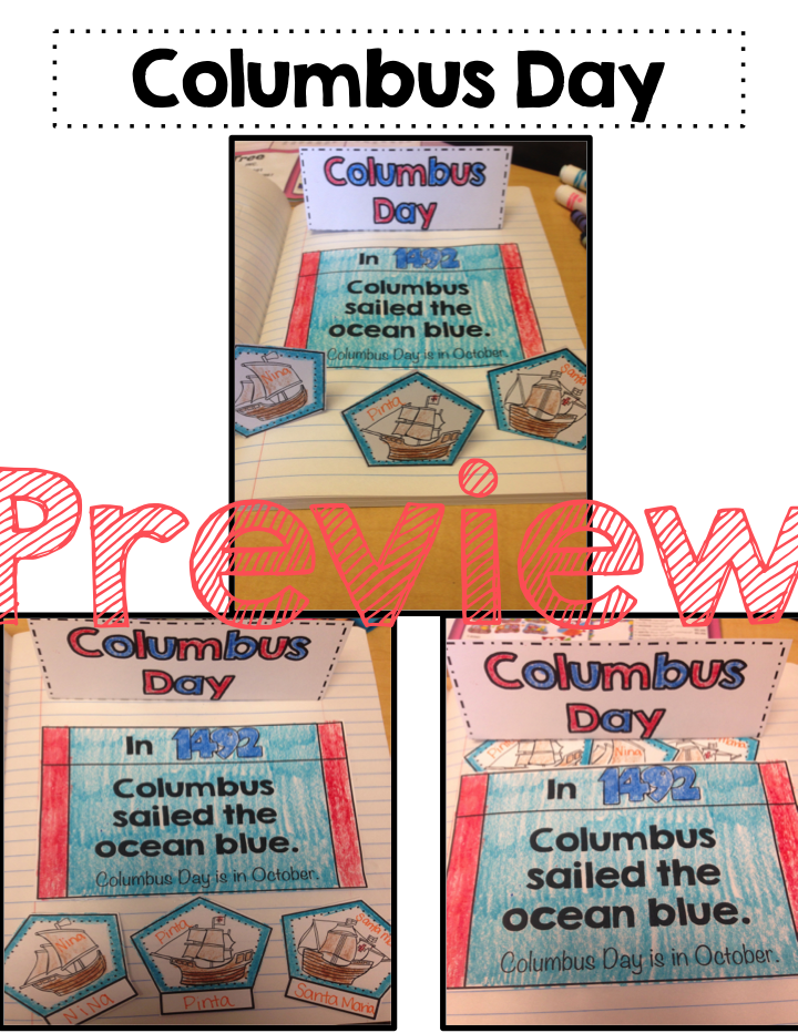Columbus Day Kindergarten Social Studies Interactive Notebook by Kayse Morris