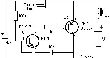 2 Transistor Electronic Siren Wiring diagram Schematic ... siren speaker wiring diagram 