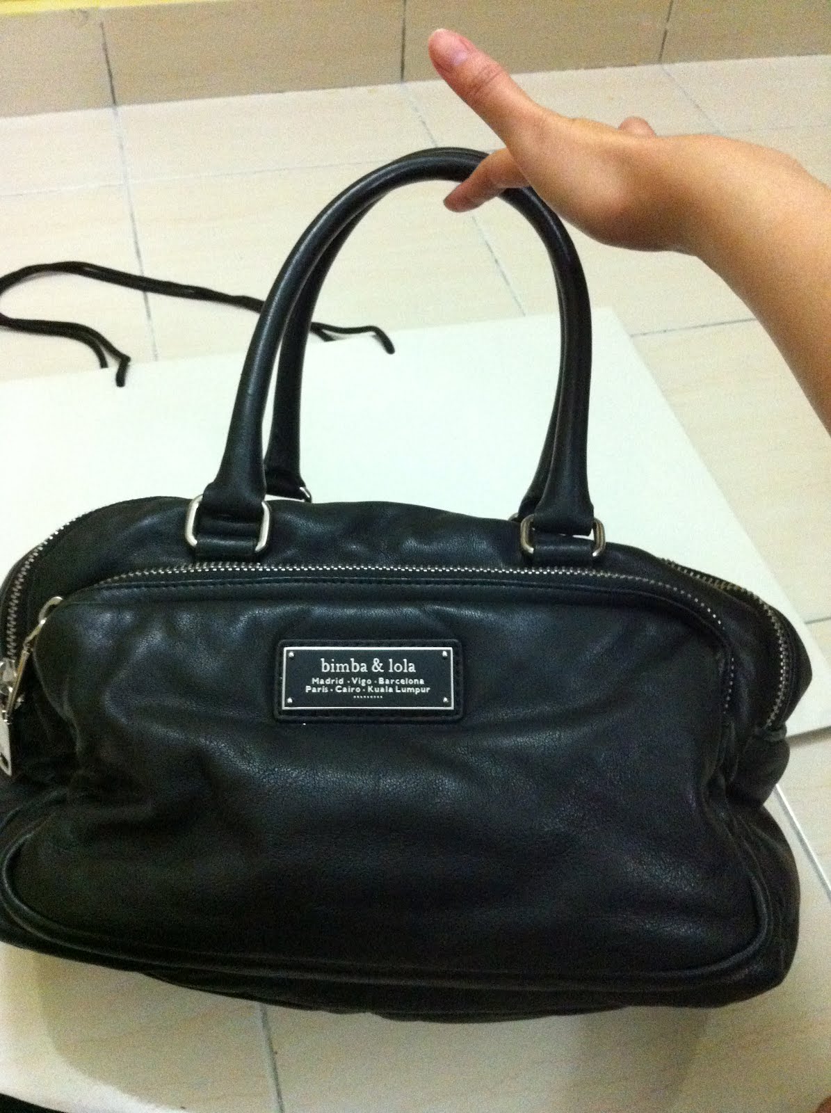 bagaholics Bimba & Lola Black Leather Satchel For Sale!