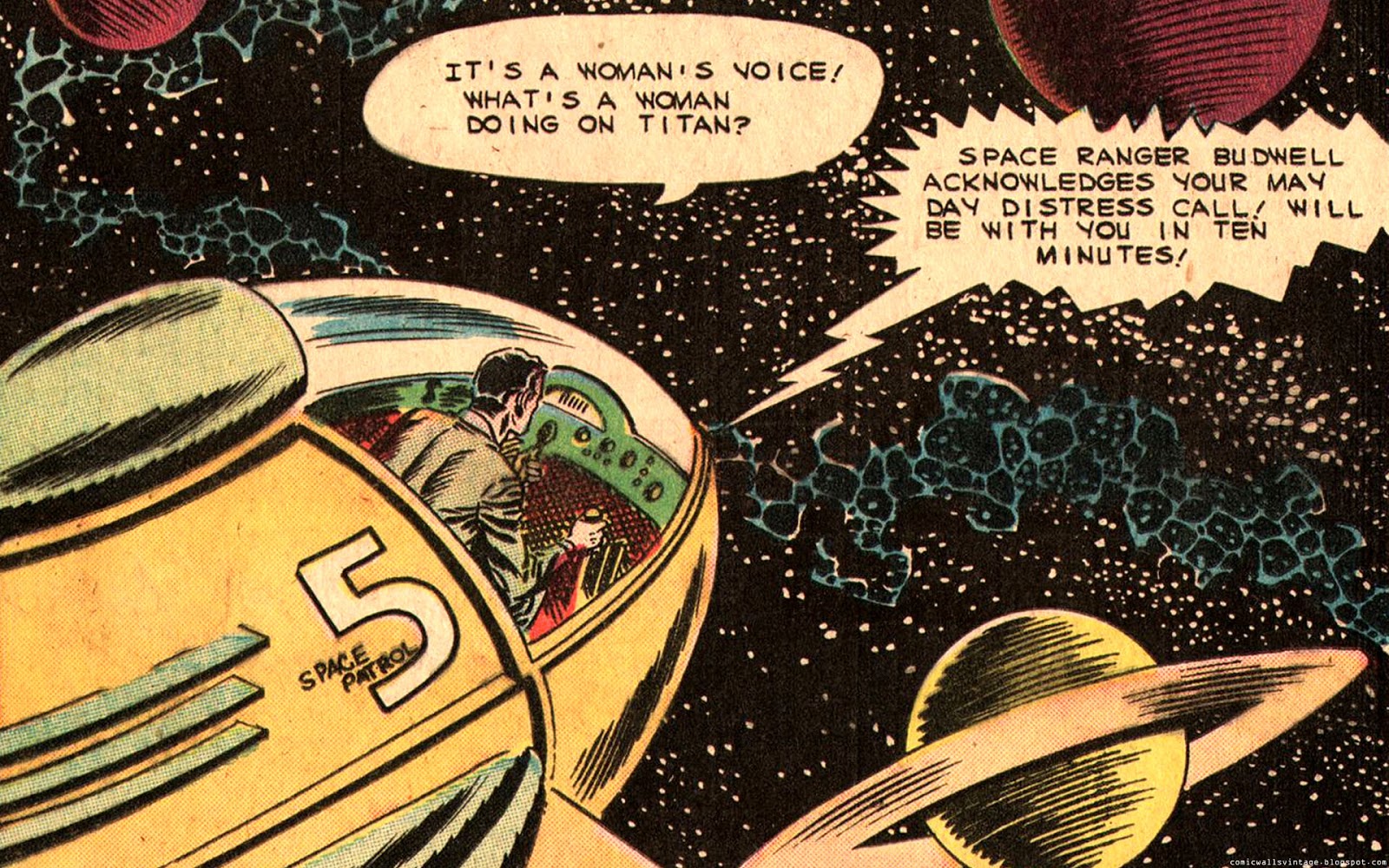 Space War (Vintage Comic Wallpaper)
