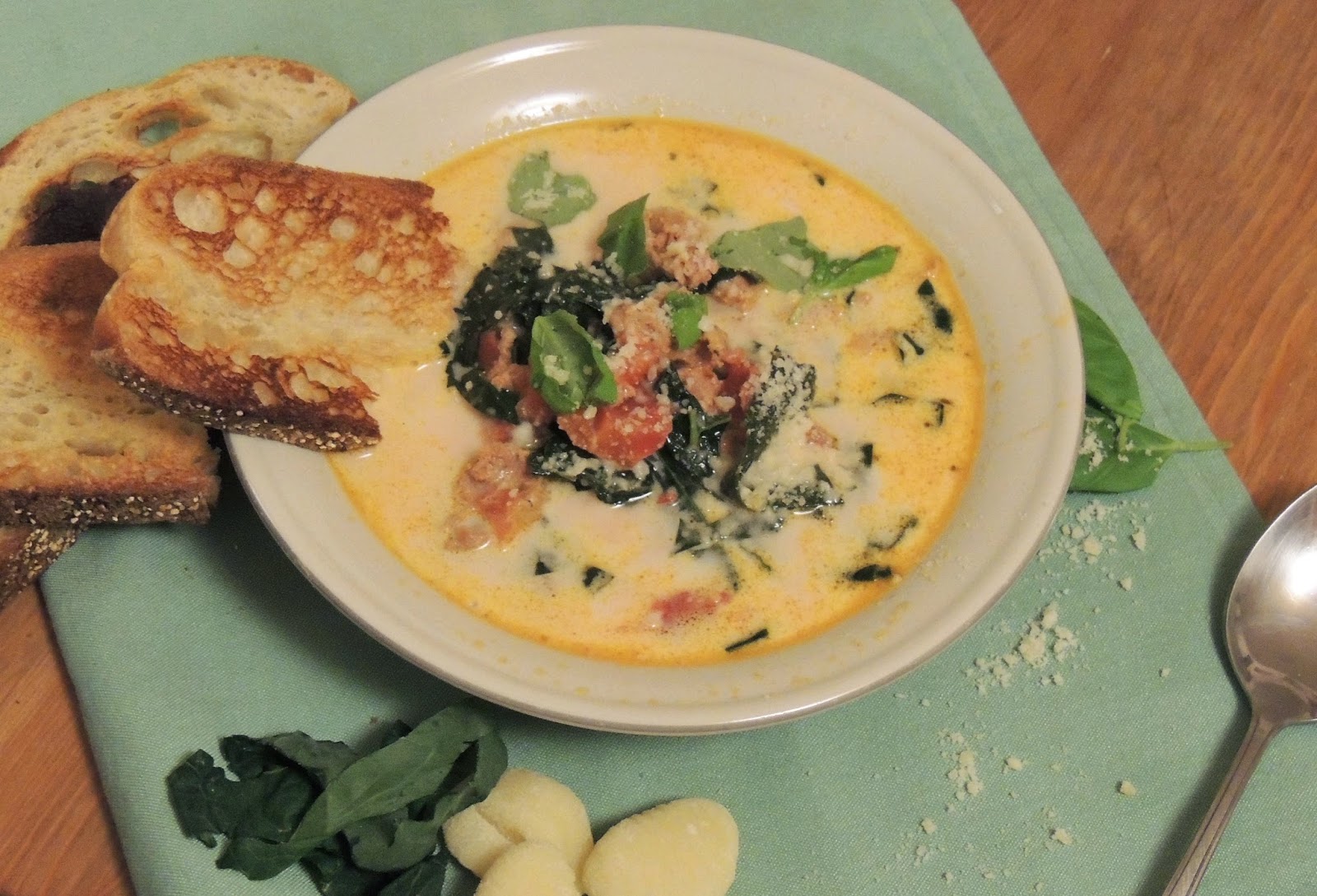 Gas Stove Girl Spicy Sausage, Gnocchi and Kale Soup