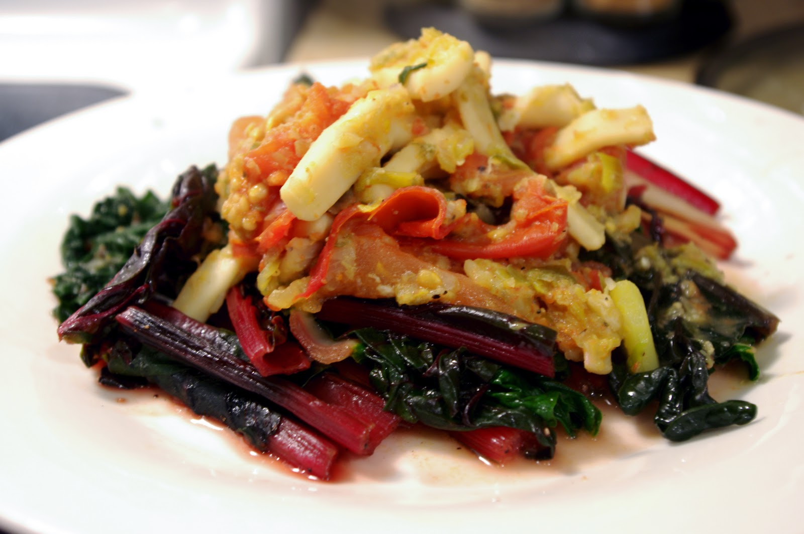Cook Gordon Ramsay Baby Squid In Tomato Sauce With Chard