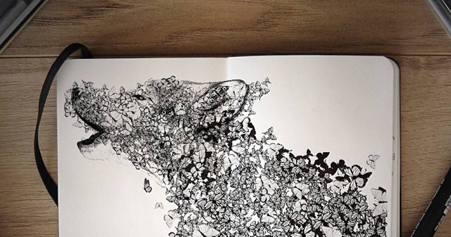 Elephant Colored Pencil Drawing