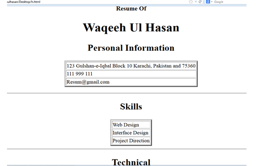 Download Resume In Html Format Codes For Centering
