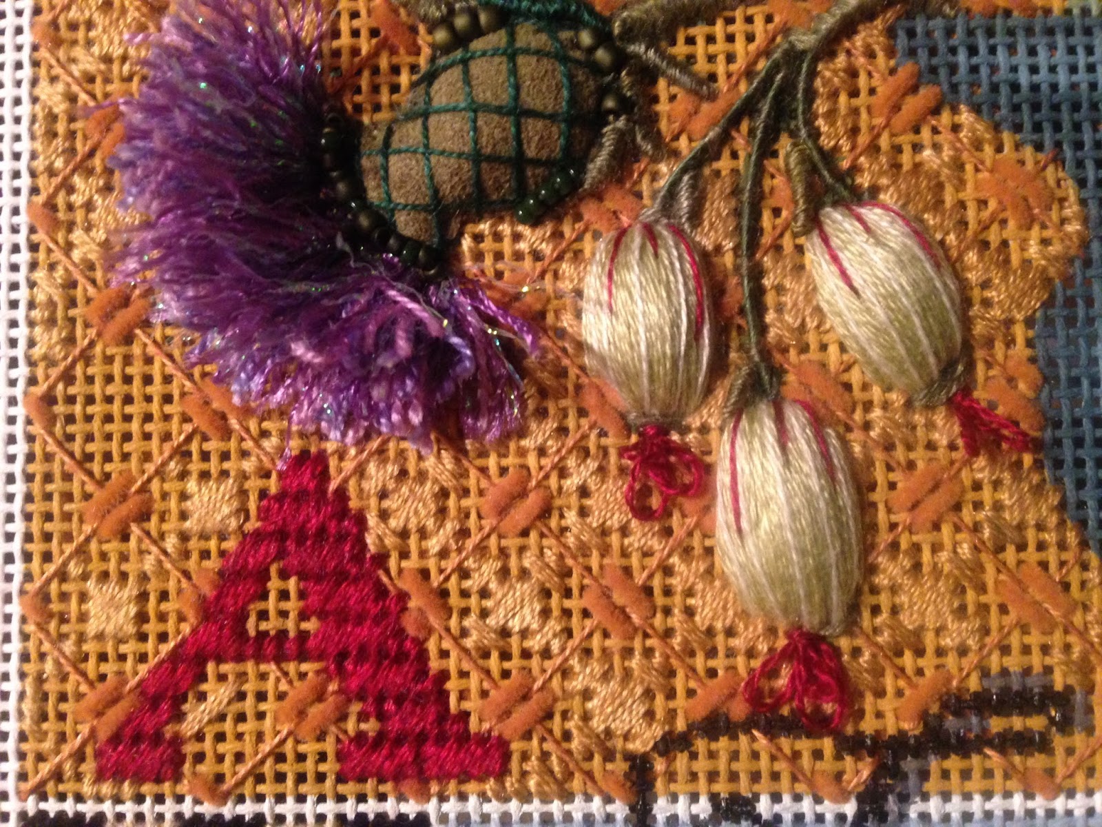 Kelly Clark Needlepoint Handbook Stumpwork Flower Sampler