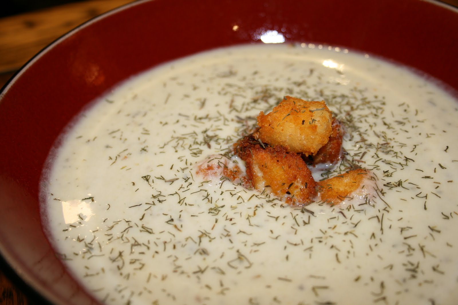 The Rustic Table Chilled Fennel Soup with Halloumi Croutons