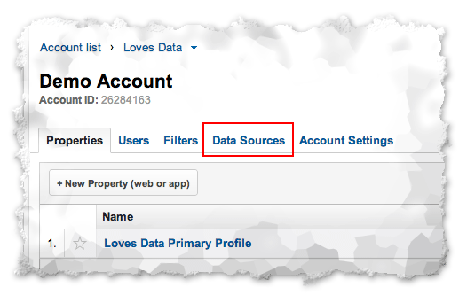Data Sources tab
