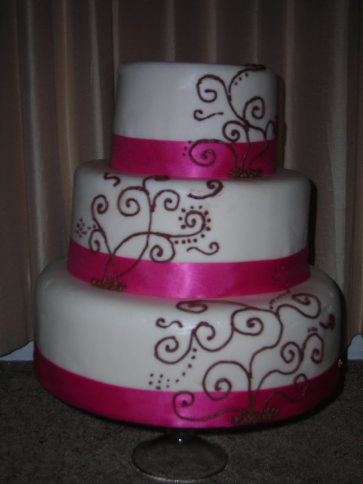 Sweet Creations by Jacqueline: Pink and Brown Wedding Cake