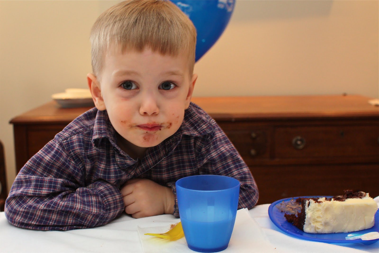 Under the High Chair Wordless Wednesday Mateo turns 3!