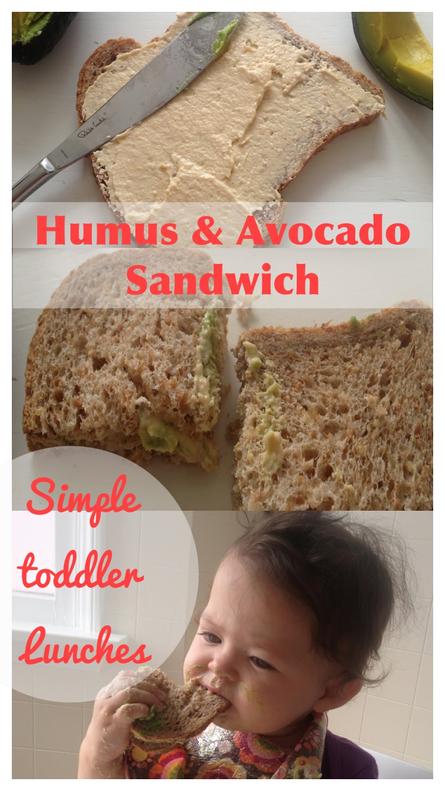 Food for Thought Simple Toddler Lunches Humus & Avocado Sandwich