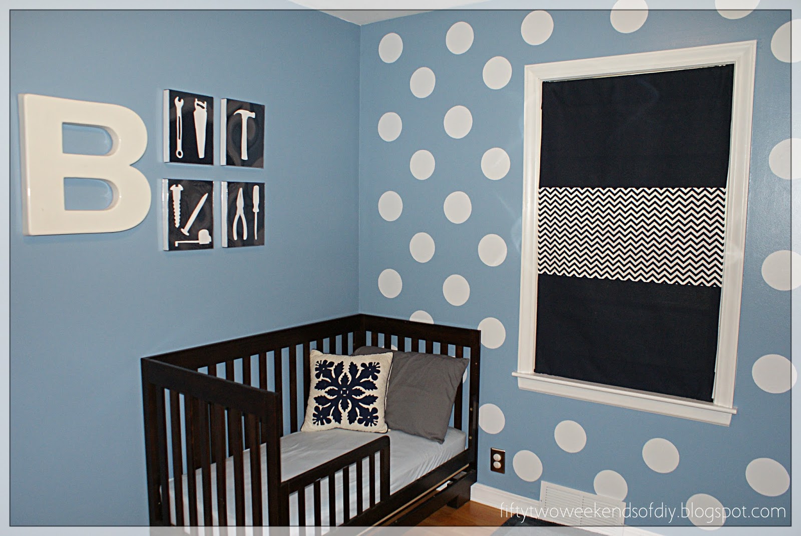 Fifty Two Weekends of DIY How to Make a DIY Polka Dot Wall