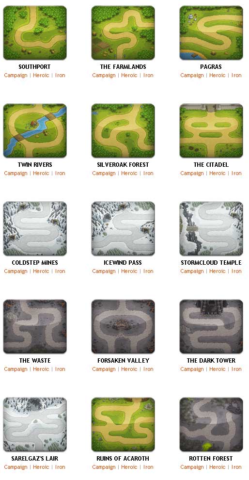 Kingdom Rush Maps