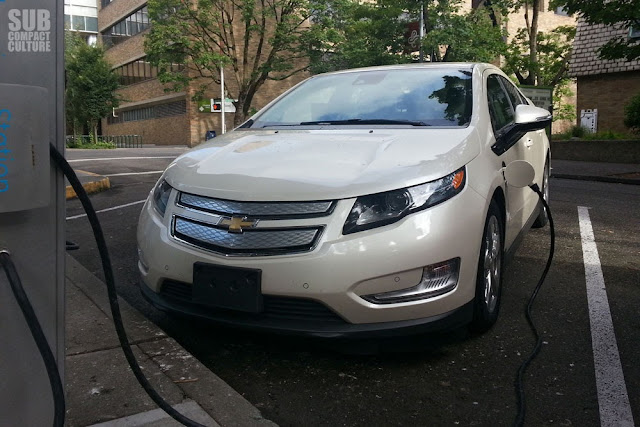 2013 Chevrolet Volt charging at Portland Oregon's Electric Avenue