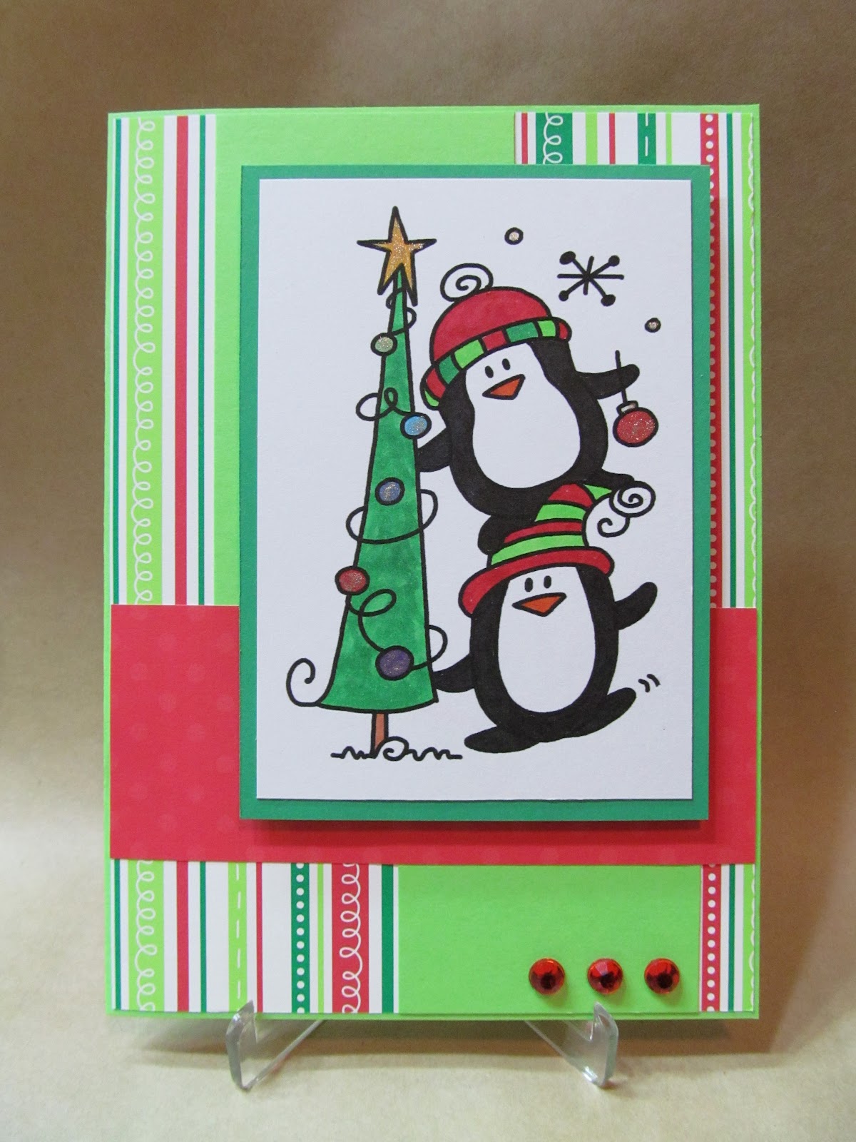 Savvy Handmade Cards Penguin Christmas Card