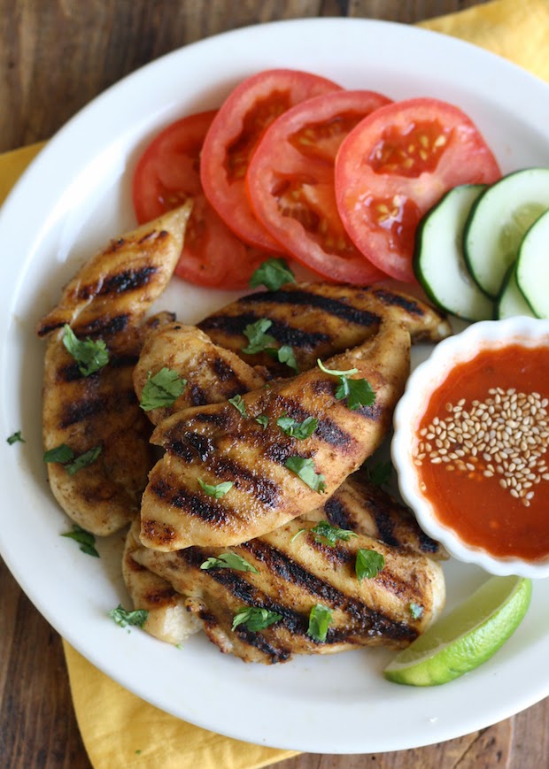 [Thailand Recipes] Grilled Chicken with Sweet Chili Dipping Sauce - All ...