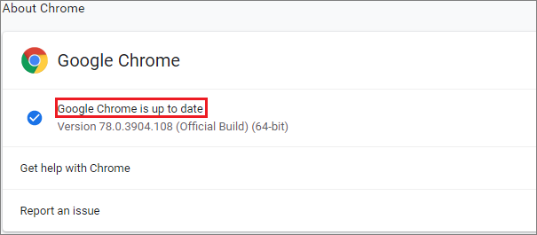 check Google Chrome for update