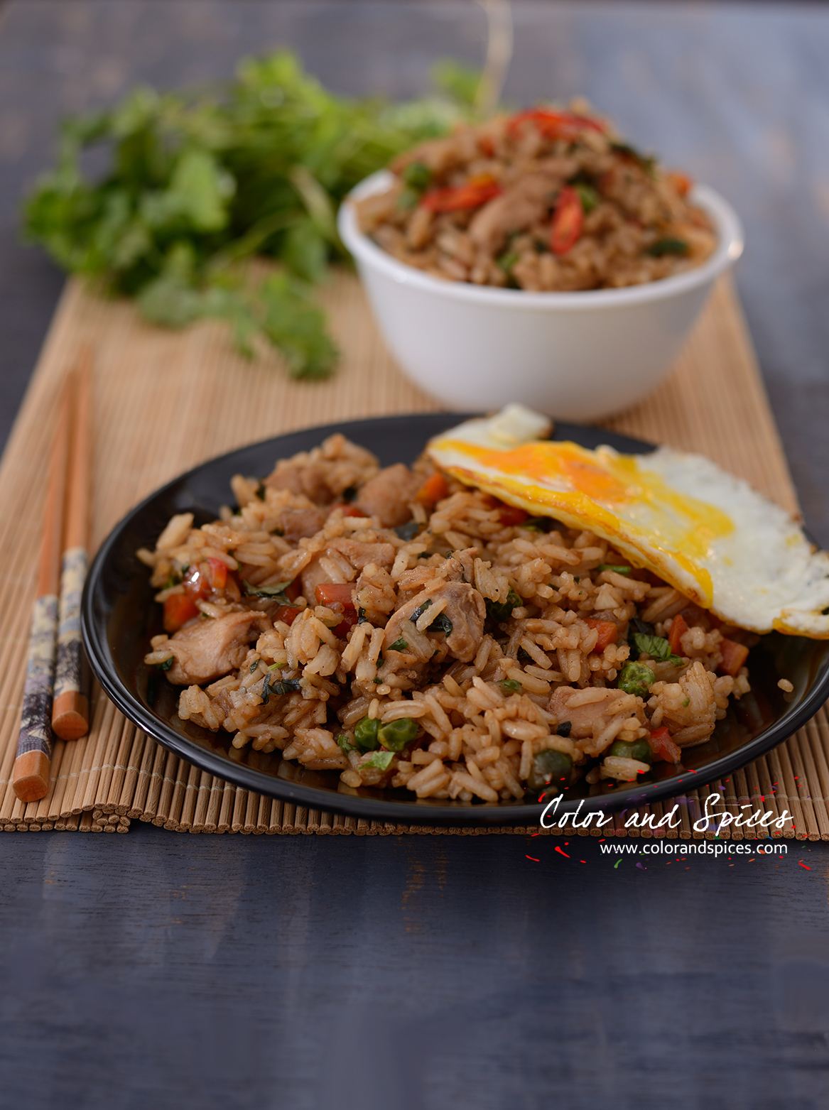 Color and Spices Thai basil fried rice...