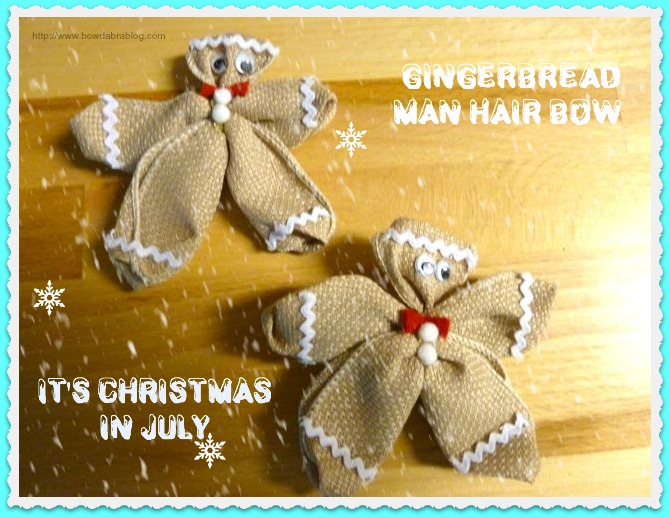 Make it easy crafts Gingerbread man hair bow from Bowdabra