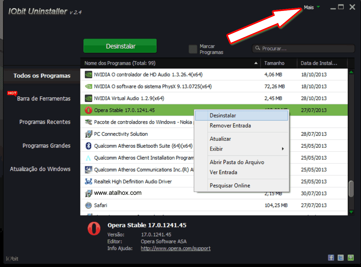 Desinstalar programas com limpeza poderosa, completo e gratis! atalhox