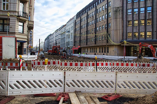 Baustelle Invalidenstraße / Chausseestraße, Strassenbauarbeiten, 10115 Berlin, 06.02.2014