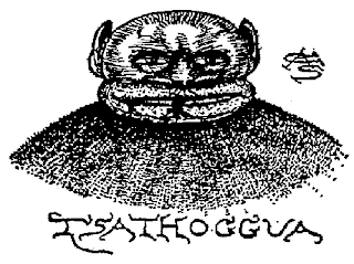 Illustration föreställande Tsathoggua, av Clark Ashton Smith