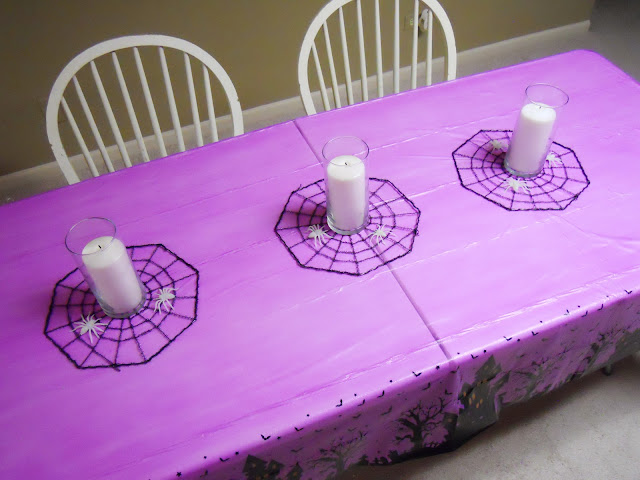 Dining table with Halloween decor